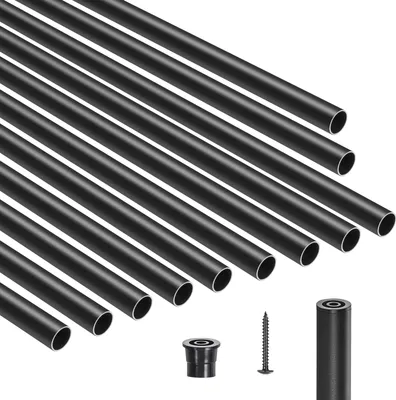 Zdjęcie produktu dla SucceBuy 26-calowe aluminiowe tralki schodowe, opakowanie 101 sztuk ze śrubami i zaślepkami do tralek