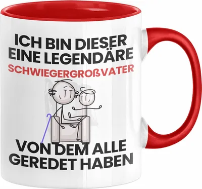 Produktbild von Schwiegergroßvater Geschenk Tasse Lustige Geschenkidee Geburtstag für Schwiegergroßvater Ich Bin Dieser Legendäre Schwiegergroßvater Von Dem Alle Geredet Haben Kaffee-Becher (Rot)