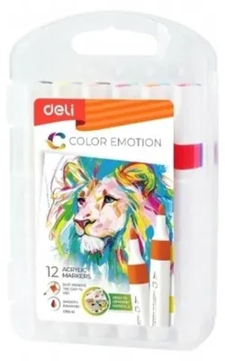 Immagine prodotto di Pennarelli acrilici DELI, 12 colori