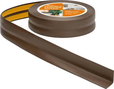Produktbild von QUEST Weichsockelleiste Selbstklebend 15x15mm, 5m, Knickleiste, Abschlussleiste für Küche, Badezimmer, Dekorativ, UV-beständig, dunkelbraun