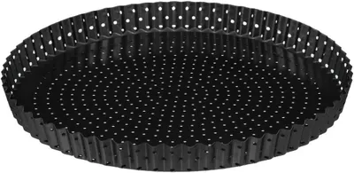 Imagen del producto de Plato de metal para tartas, color gris oscuro, de 32 cm, para la cocina