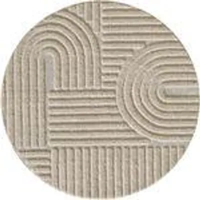 Produktbild von Hochflor Rund Teppich Wohnzimmer Küchenteppich Schlafzimmer Flur Skandi Boho Teppich 3D Design Flauschig Weich , Größe : 80 cm Rund , Farbe : Beige