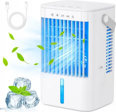 Produktbild von Mini Klimaanlage Tischventilator Leiser Wasserkühler 1200ml LED