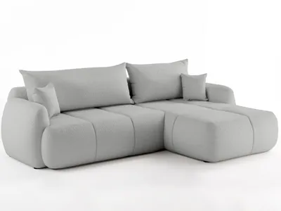 Produktbild von FurniDe24 Ecksofa L-Form Rechts Quel - Ecksofa mit Schlaffunktion und Bettkasten - Moderne Ecksofa, Wohnzimmer Ecksofa - Eckcouch Grau (Quelle 83)