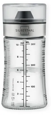 Dressing-Shaker aus Glas, 300 ml, mit Rezepten und Dosierausgießer