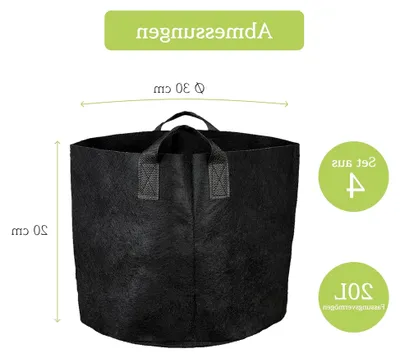 Produktbild von Pflanzsack 20l Set: 4x20l Pflanzentaschen für Balkon und Kübelpflanzen – Kartoffelpflanzsack – Pflanztaschen für Balkon – Pflanzkübel 20l – Pflanzgefäße für den Außenbereich