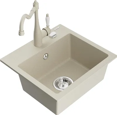 Immagine prodotto di Mexen Milo lavello in granito a 1 vasca con rubinetto da cucina Carla, beige - 6505-69-670700-69