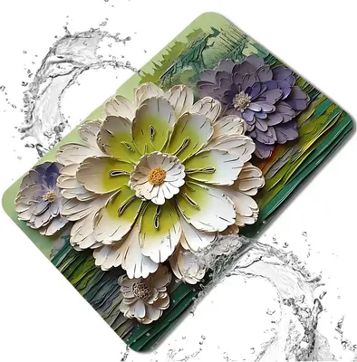 Produktbild von EDIBAZZAR | Rutschfeste Badematte mit Blumen 40x60 cm