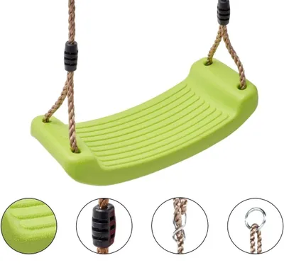 Image de Balançoire pour enfants de 3 à 12 ans en résine résistante avec cordes réglables
