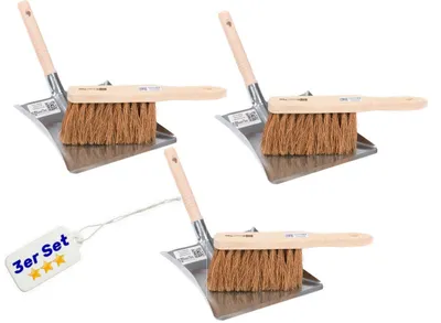 Produktbild von 3 Stück Kehrgarnitur Kehrblech-Set und Handfeger Kehrschaufel Kehrset Set