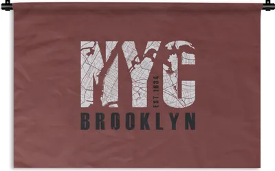 Produktbild von MuchoWow® Wandteppich Wandbehang New York - NYC - Brooklyn 90x60 cm Tapisserie Dekoration Wandtuch - Wandskulpturen - Bildteppich