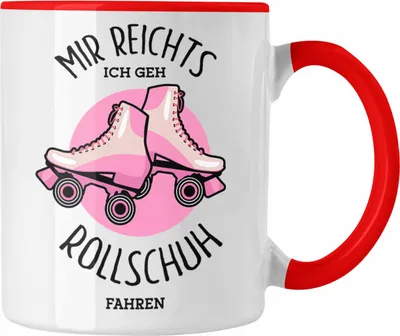 Produktbild von Trendation - Lustige Rollschuh-Tasse Geschenk für Rollschuhfahrerinnen Mir Reichts (Rot)