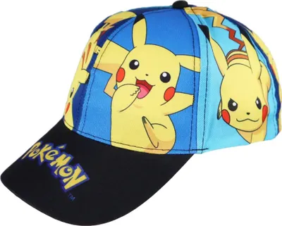 Produktbild von Pokemon Pikachu Kinder Basecap Baseball Kappe Mütze allover Print – Bunt / 56