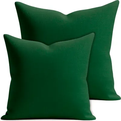 Produktbild von 2er Mischset Kissenhülle 40x40 & 50x50 cm dunkelgrün u Reißverschluss
