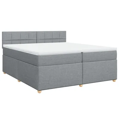Produktbild von vidaXL Boxspringbett mit Matratze Hellgrau 200x200 cm Stoff