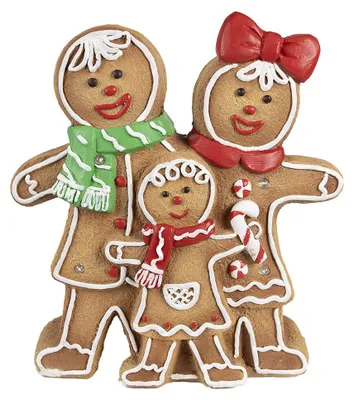 Productafbeelding van Clayre & Eef kerstdecoratie met LED-verlichting, peperkoekmannetje, 31x10x35 cm, bruin, kunststof