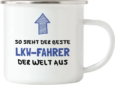 Produktbild von So Sieht Der Beste LKW-Fahrer Der Welt Aus Emaille Tasse Geschenk LKW-Fahrer-Tasse Trucker