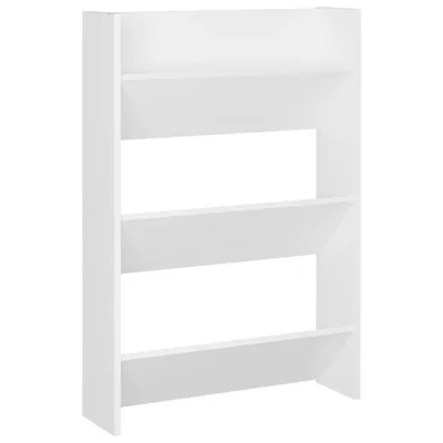 Image de Armoire à chaussures murale Blanc 60x18x90 cm Aggloméré