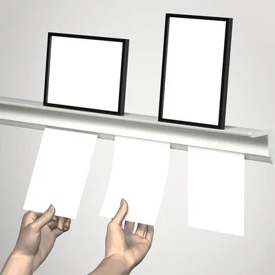 Produktbild von Posterleiste Info Rail mit Ablage weiß 200 cm