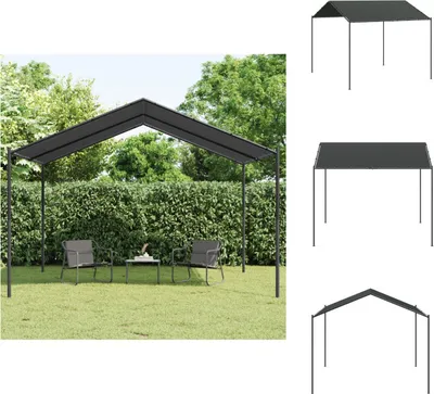 Produktbild von vidaXL Gartenpavillon Anthrazit 4x3 m Stahl und Stoff - Pavillons & Partyzelte