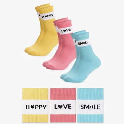 Produktbild von Occulto Damen & Herren Bunte Motiv Tennissocken 3er Pack (Modell: Elly)