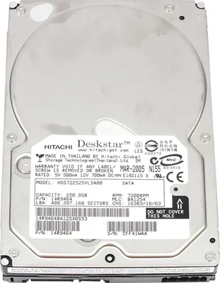 Immagine prodotto di Hitachi Hdd Hard Disk 250gb 3,5" Computer Fisso Desktop Server Nas Dvr Pc