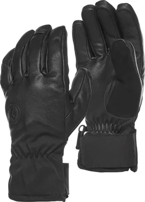 Schwarze Skihandschuhe "Tour Gloves" von Black Diamond; aus strapazierfähigem Material mit elastischem Bündchen.