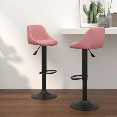 Produktbild von The Living Store Barhocker 2 Stk. Rosa Samt