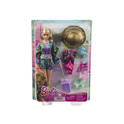 Immagine prodotto di Mattel, Barbie Holiday Fun Bambola bionda con accessori, colorata