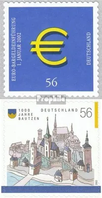 Produktbild von Briefmarken BRD (BR.Deutschland) 2002 Mi 2236,2245 (kompl.Ausg.) selbstklebende Ausgaben gestempelt Euromünzen und -banknoten