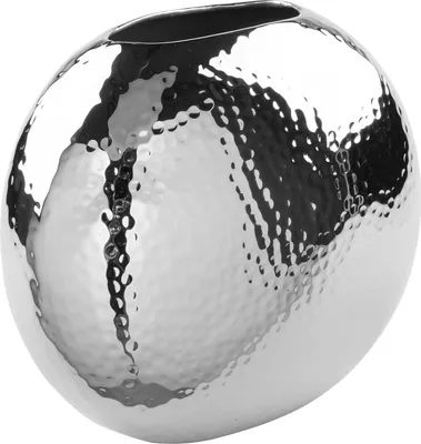 Produktbild von Fink LUNA, Vase, vernickelt, Eisen, gehämmert, silberfarben, L. 23 cm, B. 11.5 cm, H. 20 cm 157089