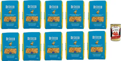 Produktbild von De Cecco Penne Piccole Rigate N°177 100% Italienisch Pasta Nudeln 10x 500g + Italian Gourmet Polpa 400g