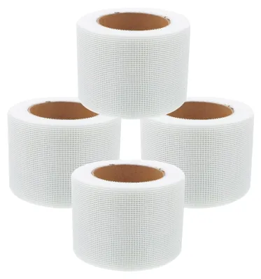 Produktbild von 4er Set Selbstklebendes Fugenband aus Glasfaser 45cm x 30m zur Verstärkung von Gipskarton- und Zementplatten für Riss- und Fugenreparaturen