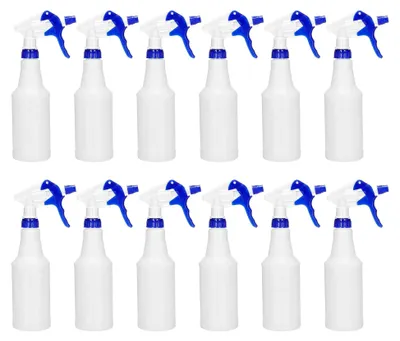 Produktbild von Sprühflaschen aus Kunststoff, 473 ml, verstellbare Düse, auslaufsicher, leer, für Reinigungslösungen und Pflanzenpflege, Blau, 12 Stück