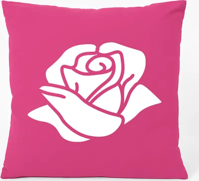 Produktbild von Huuraa Kissen Rose Blüte 40x40cm mit Füllung Fuchsia Baumwolle Dekokissen Geschenkidee