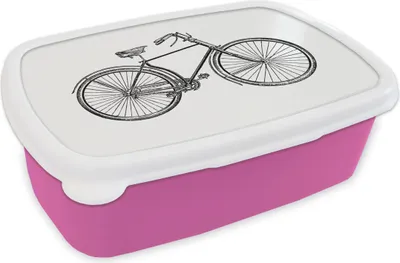 Produktbild von KitchenYeah® Lunchbox Brotzeit Brotdose 17x11 cm Retro - Fahrrad - Vintage Kinder Brotzeitdose - Lunchpaket - Brotkasten  - Sandwich Box