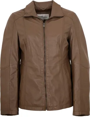 Produktbild von Lederjacken24 - Damen Lederjacke Lammnappa hellbraun : 38