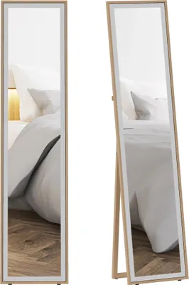 Obrázek produktu pro Celoplošné zrcadlo - Stojací zrcadlo - 157 x 37 cm - Volně stojící - Obdélníkové - Sklo - Stříbrná barva