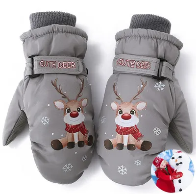 Produktbild von Kinder Skihandschuhe Fäustlinge Wasserdicht Warm Thermohandschuhe Mädchen Jungen