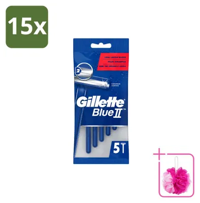 Productafbeelding van 15 wegwerpbaren Gillette Blue II scheermesjes - voordeelverpakking - 15 stuks