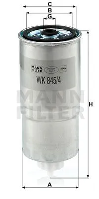 Produktbild von 1x MANN-FILTER KRAFTSTOFFFILTER Anschraubfilter WK 845/4