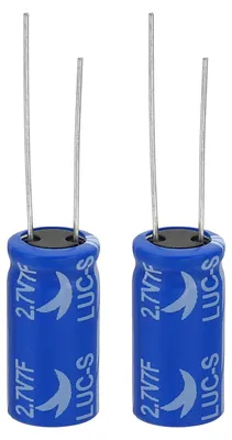 2 Stück Superkondensatoren 2,7 V 7 F, Aluminium, 10 x 10 x 20 mm