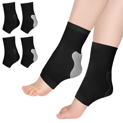 Imagen del producto de Calcetines de compresión con gel y acolchado en el talón, 2 pares, con almohadillas de gel de 4 mm, para soporte de pie y tobillo