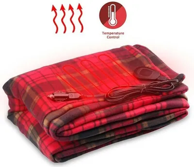 Immagine prodotto di Coperta riscaldante rossa per auto, elettrica, 12 volt, cavo lungo, copertura luminosa