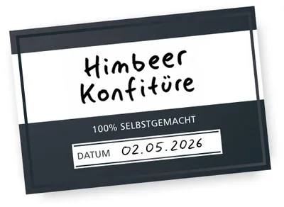 Produktbild von Itenga 50 x Marmeladenetikett zum Beschriften - schwarz - rechteckig 6x4cm