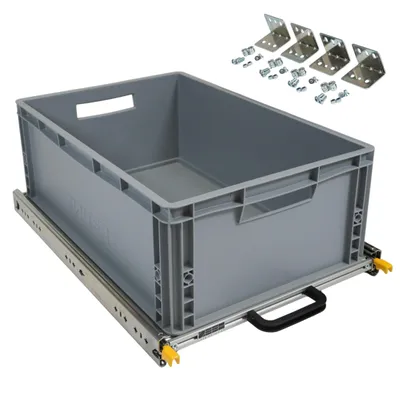 Produktbild von Heckauszug Kastenwagen Camper 60x40 für Eurobox Schwerlastauszug incl. Winkel