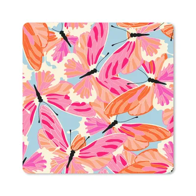 Produktbild von MuchoWow® Mauspad Mousepad Schmetterlinge - Muster 20x20 cm - Mousepads - Maus Mat - Pad - Mausunterlage - Desk Mat - Bureauartikeln