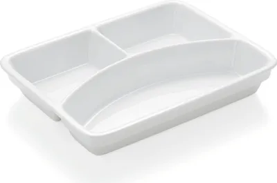 Obrázok produktu pre Priehradkový podnos s 3 priehradkami, biely, porcelán 23,5 x 17,5 x 4,5 cm