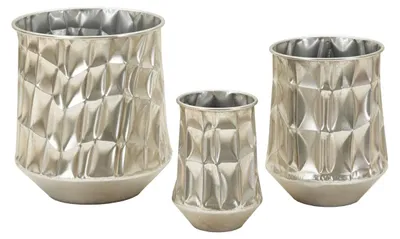 Produktbild von Silver Dreier-Set Übertöpfe aus gehämmertem Silbermetall