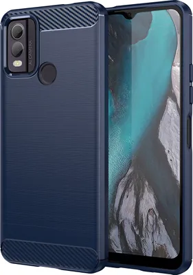Immagine prodotto di Custodia per Nokia C22 in silicone TPU morbido, fibra di carbonio, custodia protettiva antiurto blu